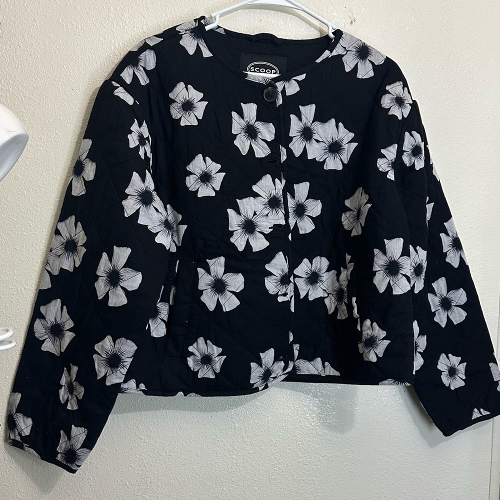Coop Black and White Floral Women's Jacket